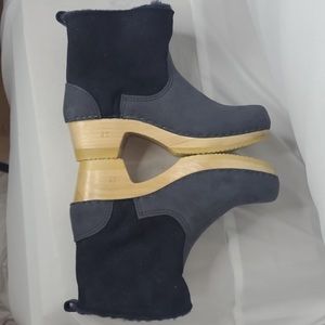 New! No. 6 Shearling Clog Boots Navy Grey Sz 41 10